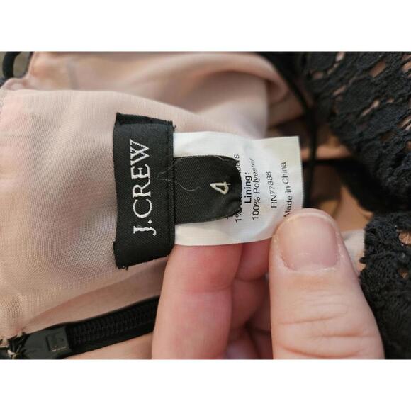 J Crew size 4 black lace with beige liner midi dress - Picture 4 of 6